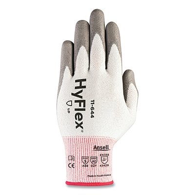 HYFLEX 11644 WHT CUT/13GA PE W/ GRAY PU CT 8